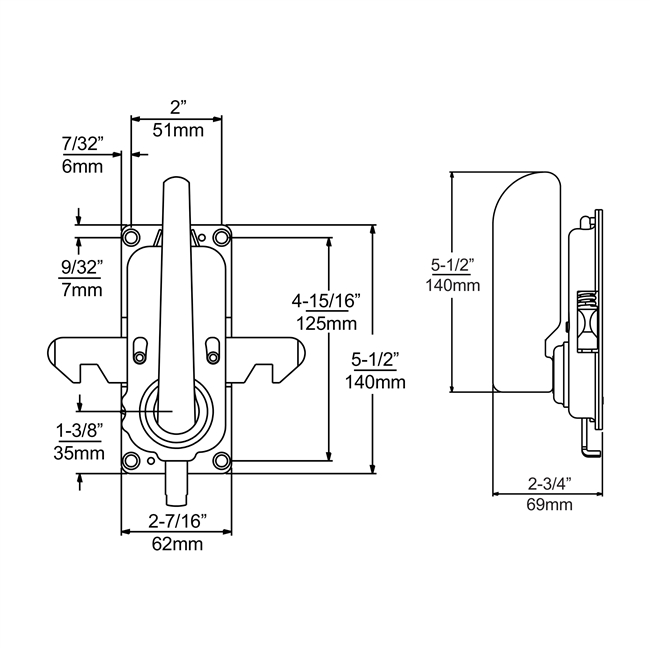 Interior Sliding-Door Latch w/ Handle