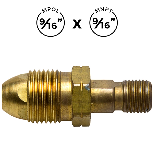 High Pressure Gas Connections - M. Hard Nose POL x 9/16